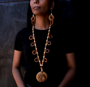 Wooden Necklace and Earrings Set