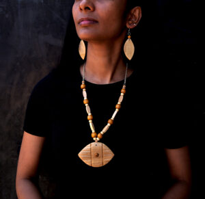 Wooden Necklace and Earrings Set