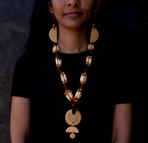Wooden Necklace and Earrings Set