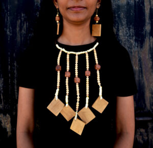Wooden Necklace and Earrings Set