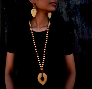 Wooden Necklace and Earrings Set