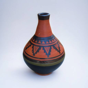 Black Geometric Pattern Vase